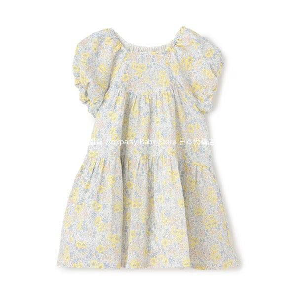 Japanese children's clothing pe#main cool-to-touch, quick-drying lantern-sleeve dress (80-130cm) for girls (summer dresses)