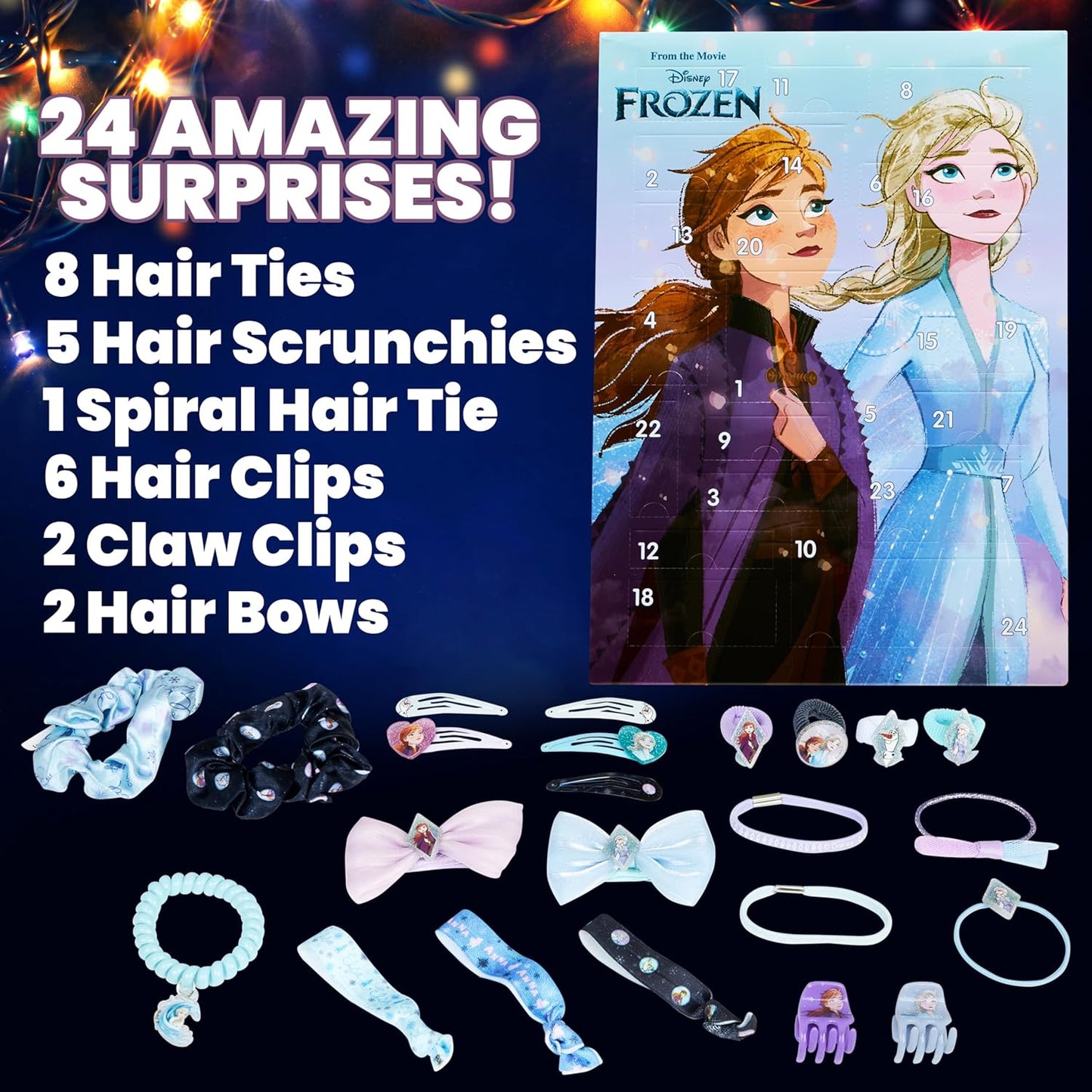 英美直送 Disney Frozen Hair Accessories 聖誕倒數日曆 兒童款 聖誕快樂特輯 聖誕倒數日曆A 不參與$900免運 滿$900可加$25免運 Christmas Advent Calendars 2025