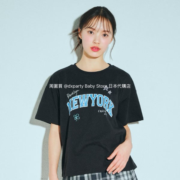 Lovetoxic Japanese children's clothing preppy style graffiti print top 140-160cm girls summer TOPS