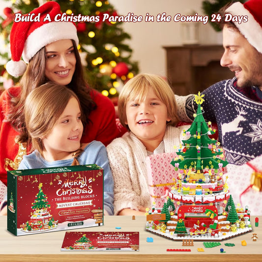 英美直送 LED Christmas Tree Paradise Building Toy Set 聖誕倒數日曆 大人款/兒童款 聖誕快樂特輯 聖誕倒數日曆A 不參與$900免運 滿$900可加$25免運 Christmas Advent Calendars 2025