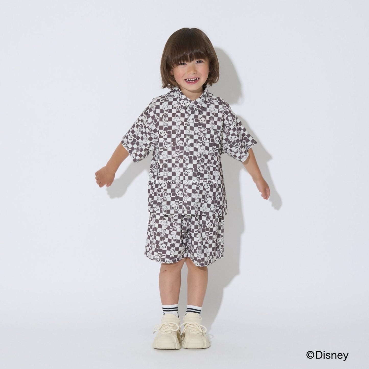 Japanese children's clothing b・R# x Diseny full-print shirt jacket 100-150cm boys'/girls' summer outerwear