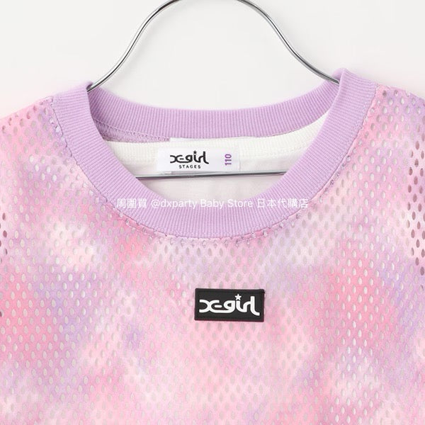 Japanese children's clothing X-girl Stages mesh top vest two-piece set 90-140cm girls summer TOPS