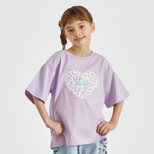 日本童裝 X-girl Stages 豹紋愛心印花上衣 80-140cm 女童款 夏季 TOPS