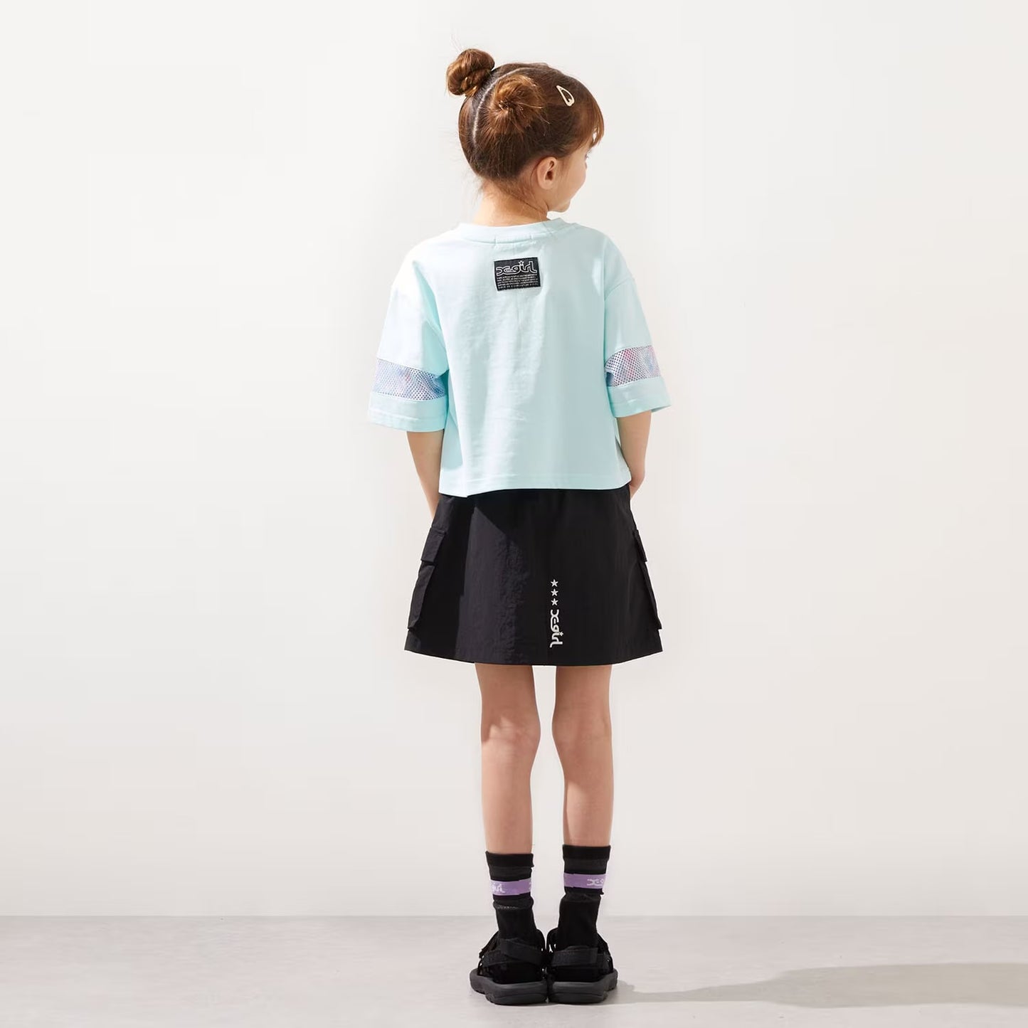 日本童裝 X-girl Stages 刺繡工裝裙 100-140cm 女童款 夏季 SKIRTS