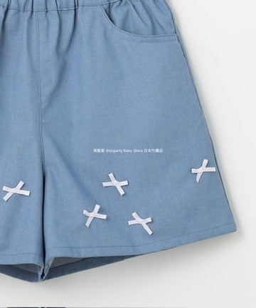Japanese children's clothing aF#a325 bow shorts 100-160cm girls summer PANTS