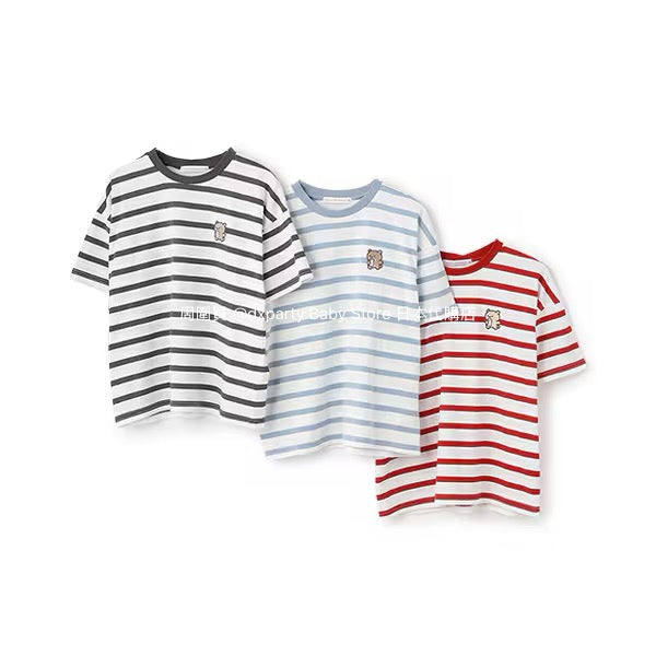 Lovetoxic Japanese children's clothing striped top 140-160cm girls summer TOPS