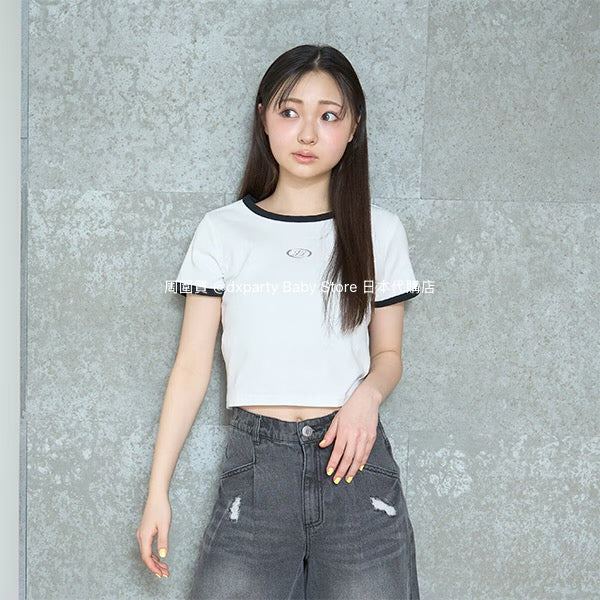Lovetoxic Japanese children's clothing cropped top 140-160cm girls summer TOPS