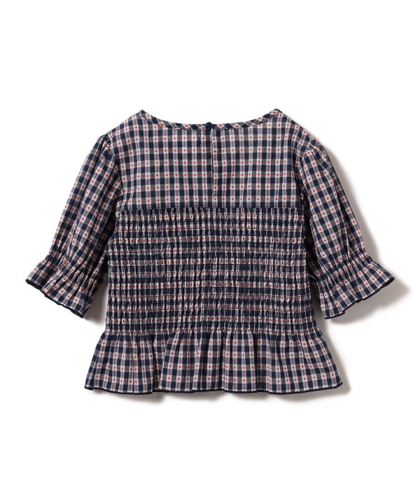 Japanese children's clothing B:MING by BEAMS plaid top 100-140cm girls summer TOPS