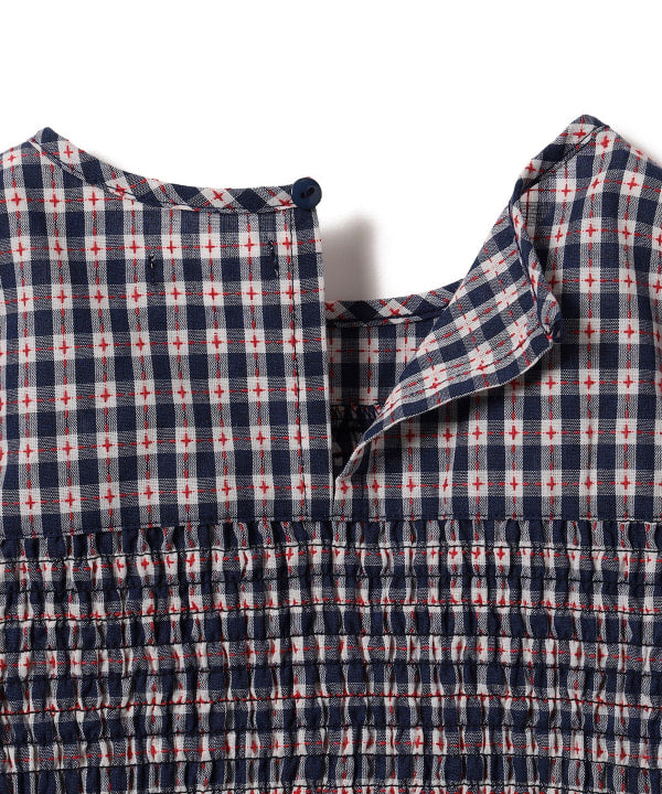 Japanese children's clothing B:MING by BEAMS plaid top 100-140cm girls summer TOPS