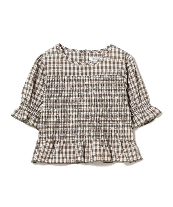 Japanese children's clothing B:MING by BEAMS plaid top 100-140cm girls summer TOPS