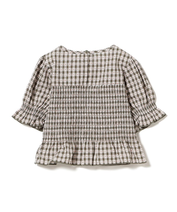 Japanese children's clothing B:MING by BEAMS plaid top 100-140cm girls summer TOPS