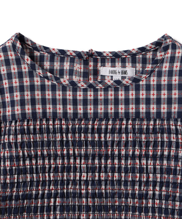 Japanese children's clothing B:MING by BEAMS plaid top 100-140cm girls summer TOPS