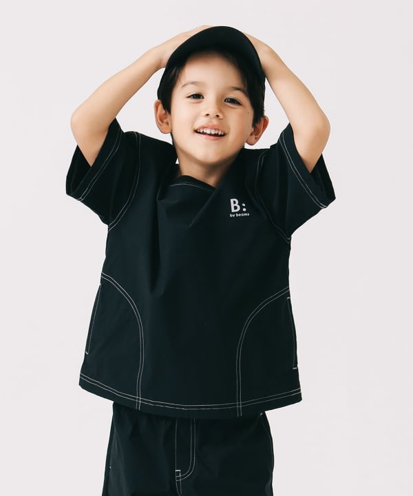 Japanese children's clothing B:MING by BEAMS waterproof series short-sleeved tops 100-150cm boys' summer TOPS