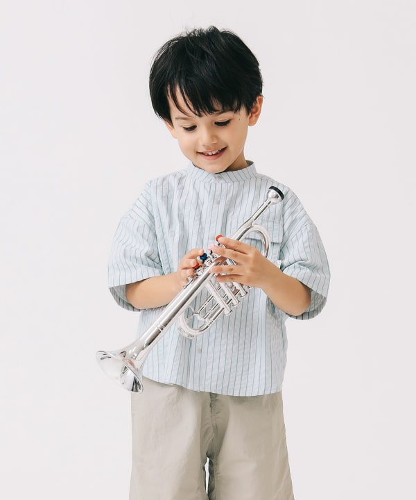 Japanese children's clothing B:MING by BEAMS checkered shirt 100-140cm boys' summer TOPS