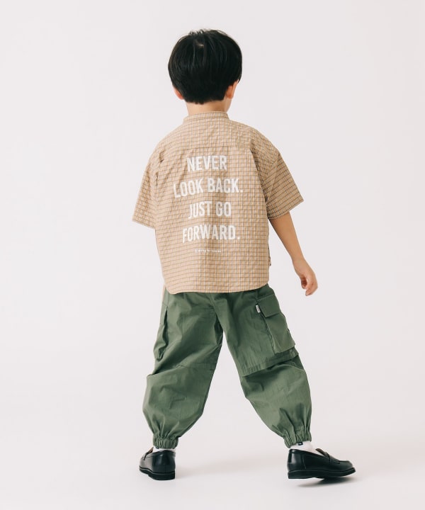 Japanese children's clothing B:MING by BEAMS checkered shirt 100-140cm boys' summer TOPS