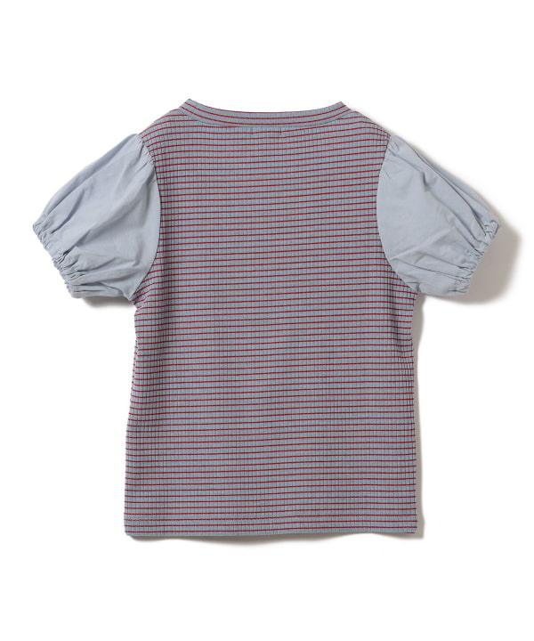 Japanese children's clothing B:MING by BEAMS puff sleeve top 100-140cm girls summer TOPS