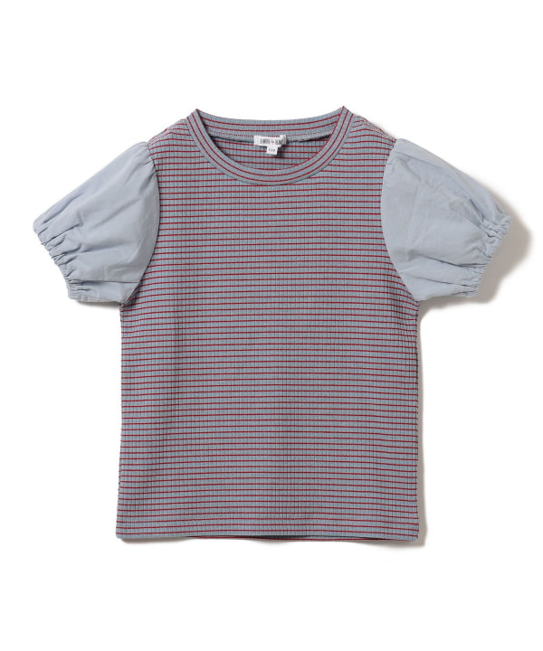 Japanese children's clothing B:MING by BEAMS puff sleeve top 100-140cm girls summer TOPS