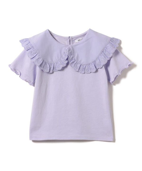Japanese children's clothing B:MING by BEAMS lotus leaf collar top 100-140cm girls summer TOPS
