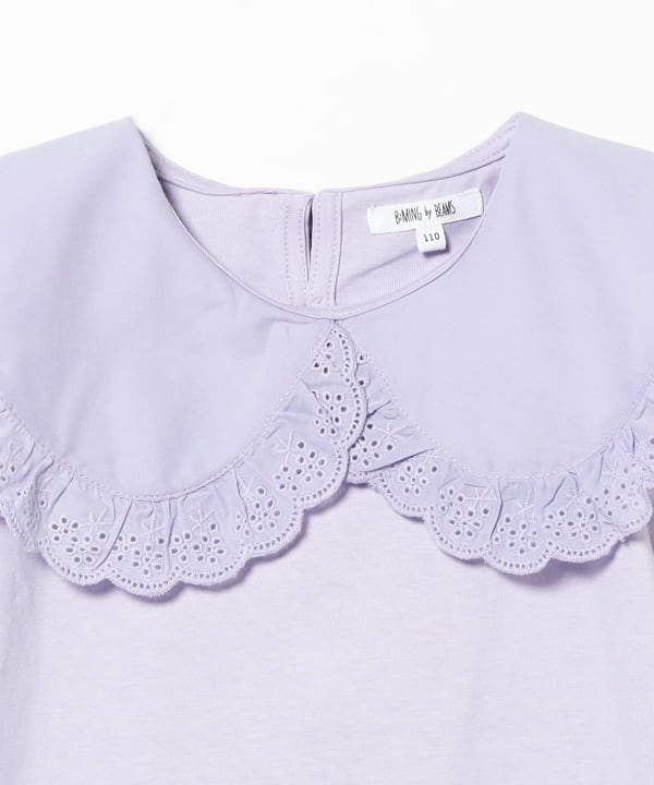 Japanese children's clothing B:MING by BEAMS lotus leaf collar top 100-140cm girls summer TOPS