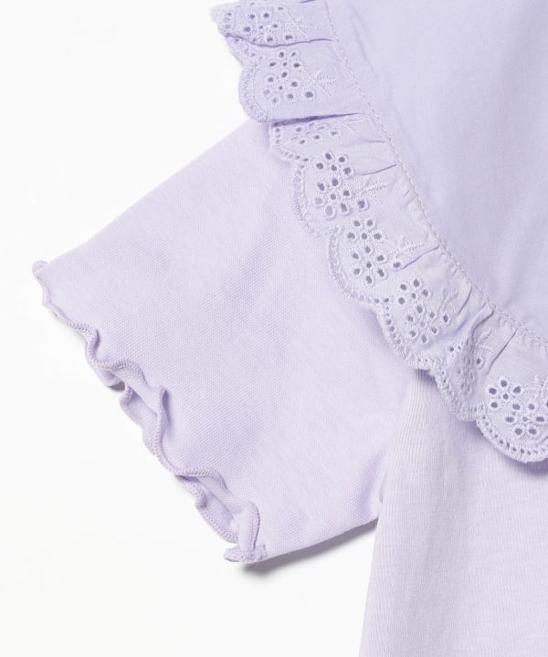 Japanese children's clothing B:MING by BEAMS lotus leaf collar top 100-140cm girls summer TOPS