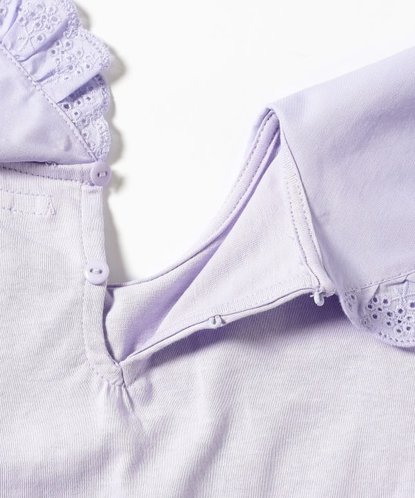 Japanese children's clothing B:MING by BEAMS lotus leaf collar top 100-140cm girls summer TOPS