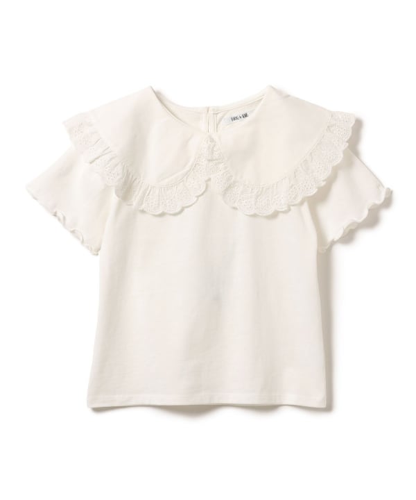 Japanese children's clothing B:MING by BEAMS lotus leaf collar top 100-140cm girls summer TOPS