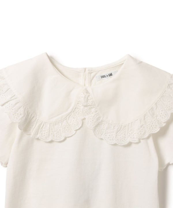 Japanese children's clothing B:MING by BEAMS lotus leaf collar top 100-140cm girls summer TOPS