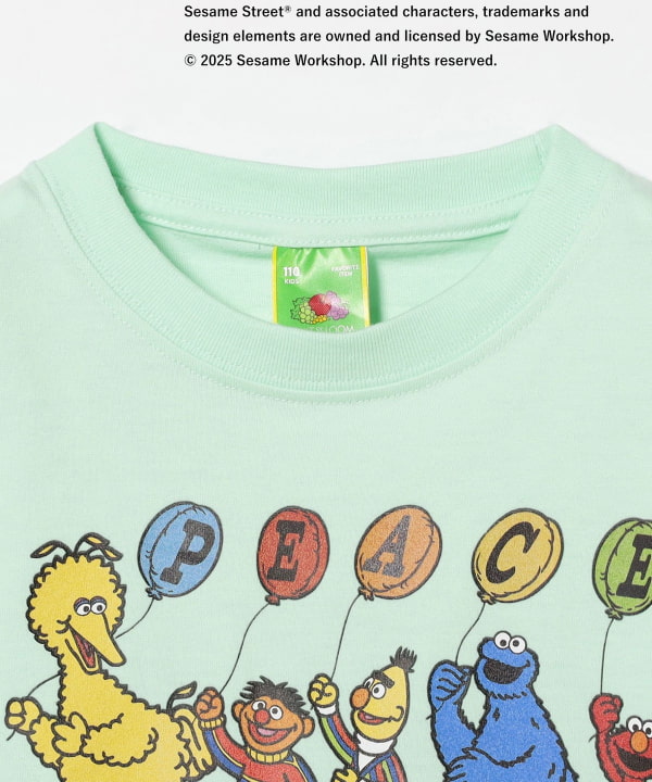 B:MING by BEAMS FRUIT OF THE LOOM Sesame Street Print Top (100-140cm) for Boys and Girls (Summer)