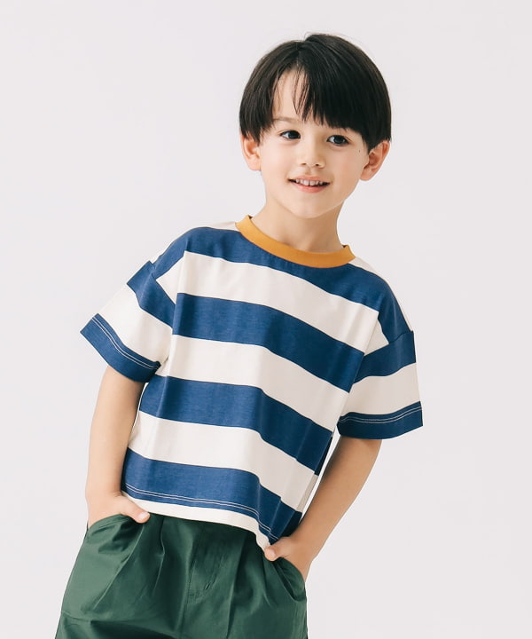 B:MING by BEAMS Japanese children's clothing striped top 100-140cm boys/girls summer TOPS