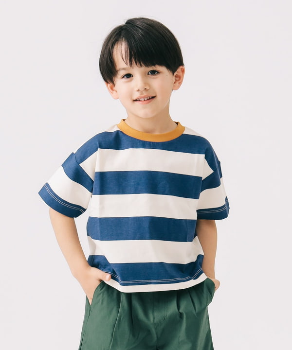 B:MING by BEAMS Japanese children's clothing striped top 100-140cm boys/girls summer TOPS