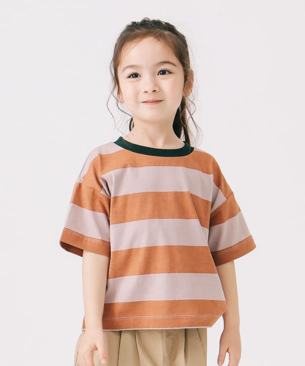 B:MING by BEAMS Japanese children's clothing striped top 100-140cm boys/girls summer TOPS