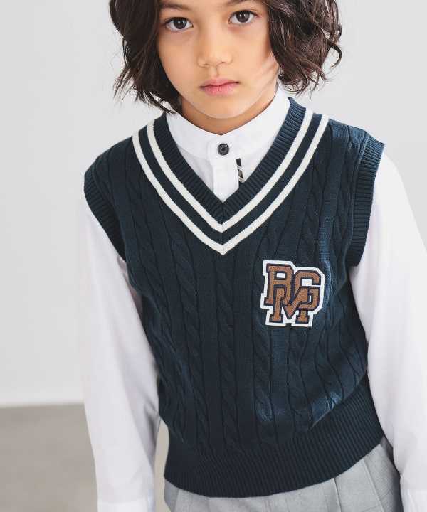 Japanese children's clothing B:MING by BEAMS knitted vest 100-130cm boys' summer TOPS interview/banquet/performance