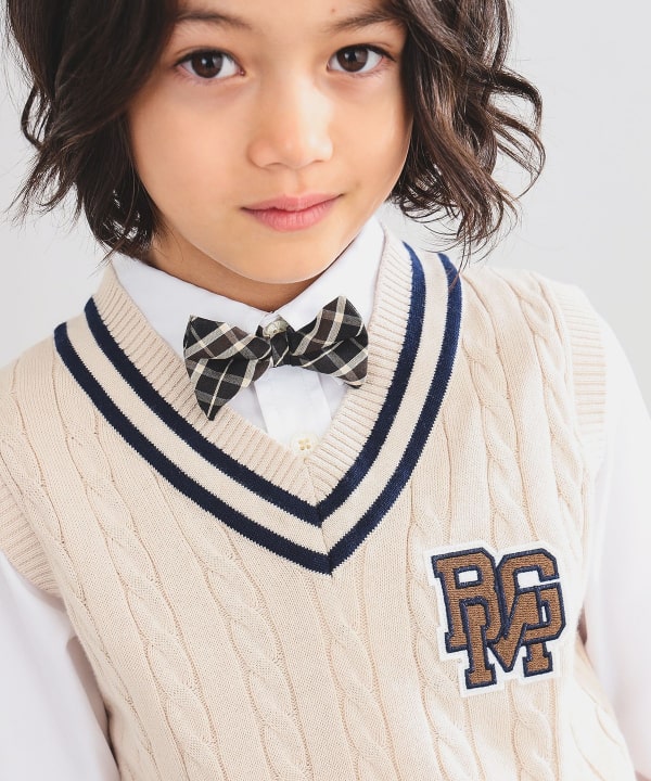 Japanese children's clothing B:MING by BEAMS knitted vest 100-130cm boys' summer TOPS interview/banquet/performance
