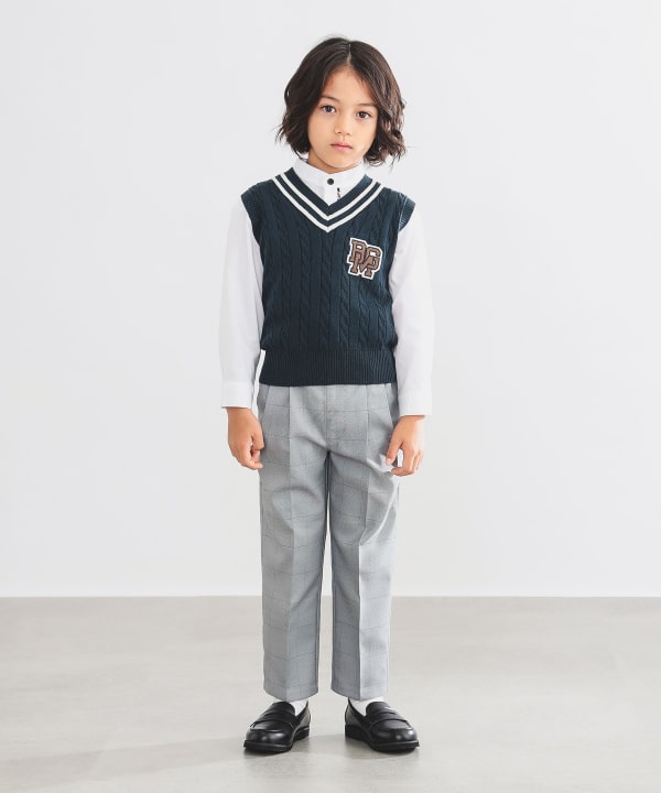 Japanese children's clothing B:MING by BEAMS knitted vest 100-130cm boys' summer TOPS interview/banquet/performance
