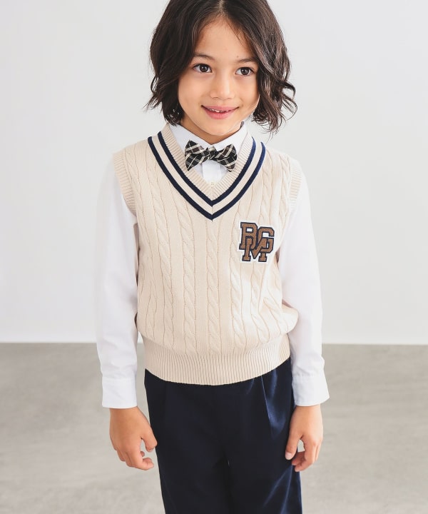 Japanese children's clothing B:MING by BEAMS knitted vest 100-130cm boys' summer TOPS interview/banquet/performance
