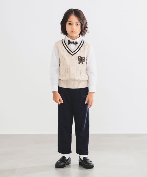 Japanese children's clothing B:MING by BEAMS knitted vest 100-130cm boys' summer TOPS interview/banquet/performance