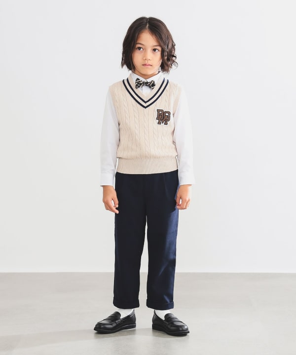 Japanese children's clothing B:MING by BEAMS knitted vest 100-130cm boys' summer TOPS interview/banquet/performance
