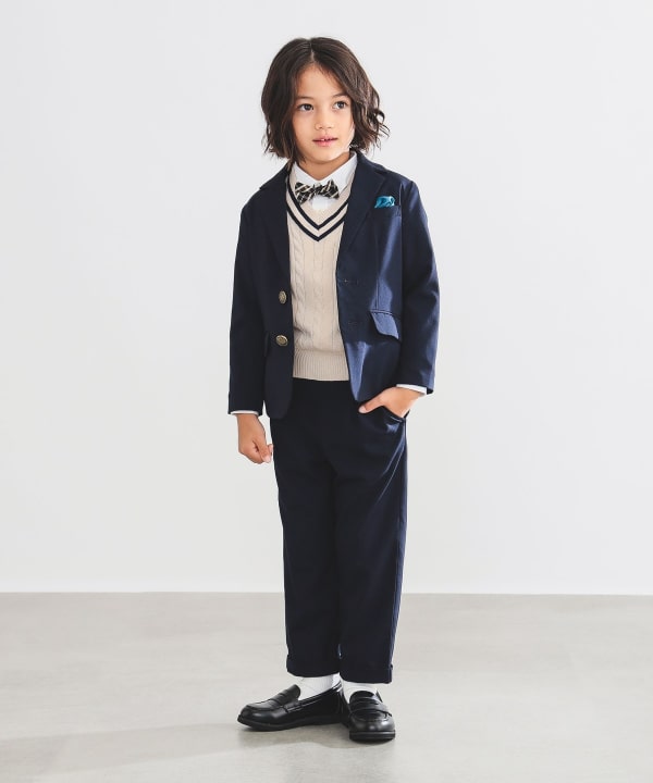Japanese children's clothing B:MING by BEAMS knitted vest 100-130cm boys' summer TOPS interview/banquet/performance