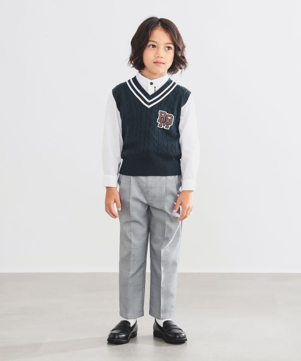 Japanese children's clothing B:MING by BEAMS knitted vest 100-130cm boys' summer TOPS interview/banquet/performance