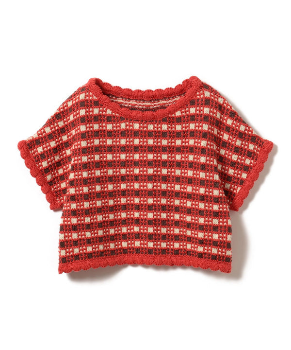 Japanese children's clothing B:MING by BEAMS knitted top 90-140cm girls summer TOPS