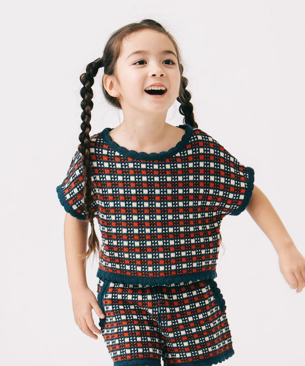 Japanese children's clothing B:MING by BEAMS knitted top 90-140cm girls summer TOPS