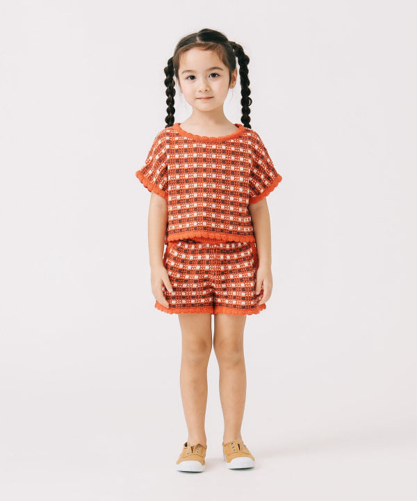 Japanese children's clothing B:MING by BEAMS knitted top 90-140cm girls summer TOPS