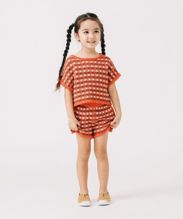 Japanese children's clothing B:MING by BEAMS knitted top 90-140cm girls summer TOPS
