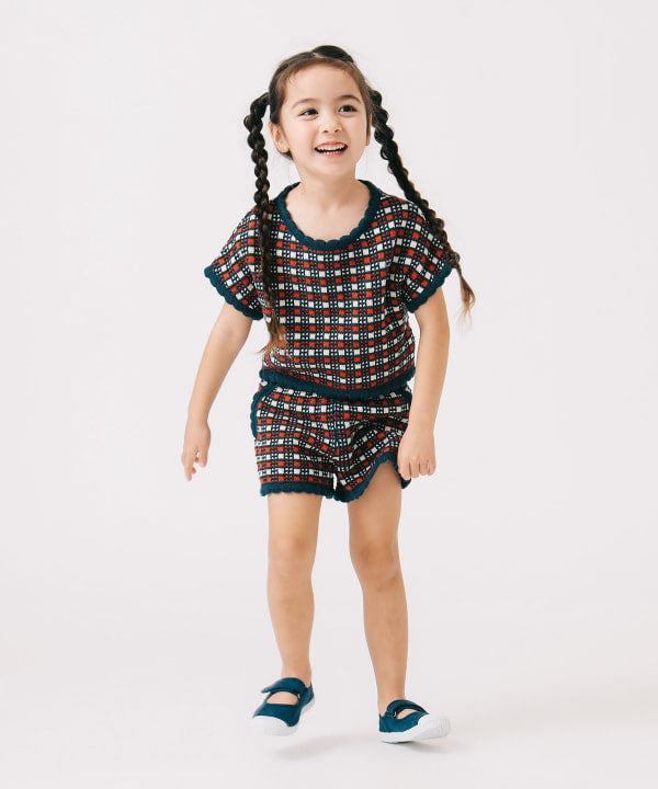 Japanese children's clothing B:MING by BEAMS knitted top 90-140cm girls summer TOPS