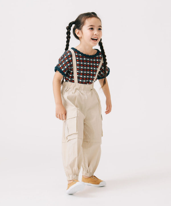 Japanese children's clothing B:MING by BEAMS knitted top 90-140cm girls summer TOPS
