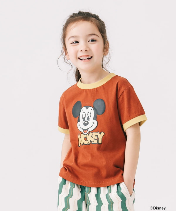 Japanese children's clothing B:MING by BEAMS Disney / MICKEY printed top 90-150cm boys/girls summer TOPS