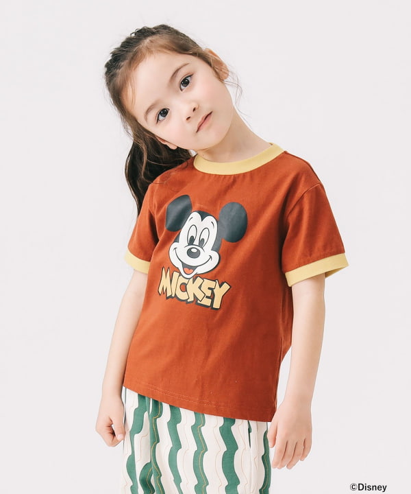 Japanese children's clothing B:MING by BEAMS Disney / MICKEY printed top 90-150cm boys/girls summer TOPS