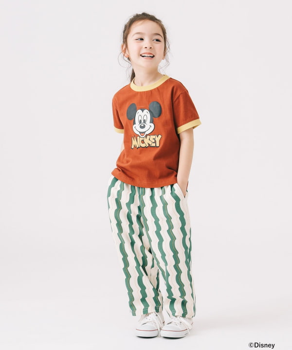 Japanese children's clothing B:MING by BEAMS Disney / MICKEY printed top 90-150cm boys/girls summer TOPS