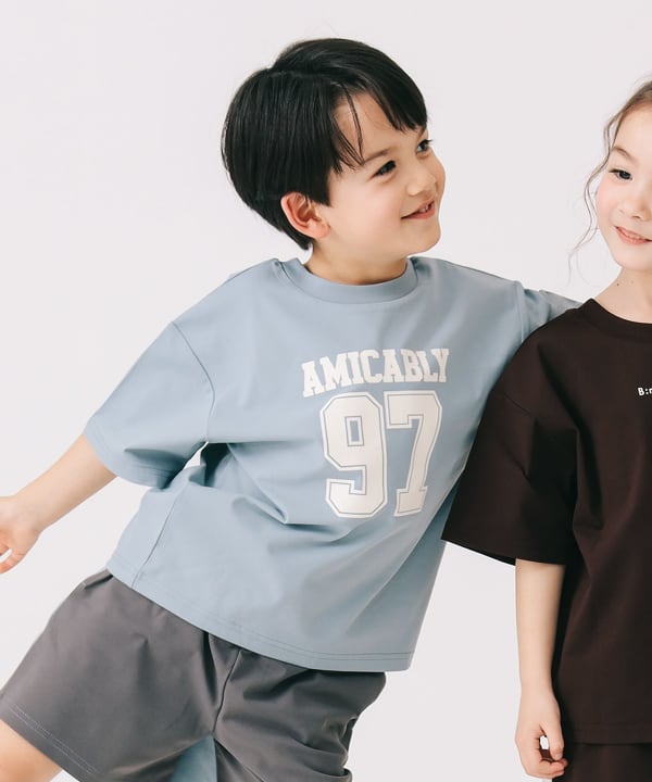 Japanese children's clothing B:MING by BEAMS 2Way two-piece digital print top (100-140cm) for boys and girls summer TOPS