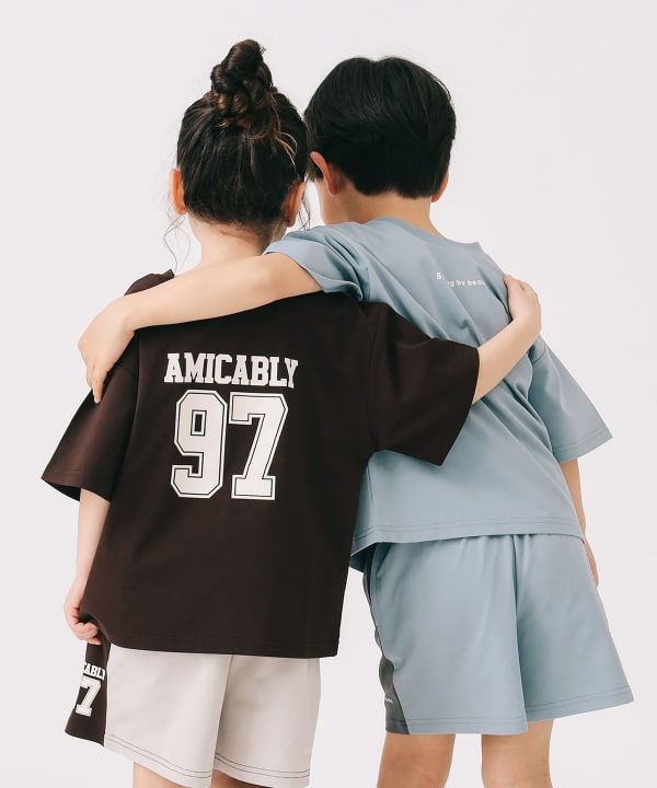 Japanese children's clothing B:MING by BEAMS 2Way two-piece digital print top (100-140cm) for boys and girls summer TOPS